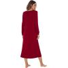 imageWiWi Nightgowns for Women Soft Sleepwear Long Sleeve Nightshirts Pajamas Gown Viscose from Bamboo Pjs SXXLWine Red