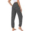 imageWiWi Pajama Pants for Women Lounge Joggers Yoga Viscose from Bamboo Bottoms Plus Size Pajamas Pant Sweatpants S4XBlack White Stripe