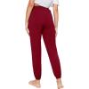 imageWiWi Pajama Pants for Women Lounge Joggers Yoga Viscose from Bamboo Bottoms Plus Size Pajamas Pant Sweatpants S4XWine Red
