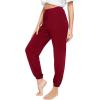 imageWiWi Pajama Pants for Women Lounge Joggers Yoga Viscose from Bamboo Bottoms Plus Size Pajamas Pant Sweatpants S4XWine Red