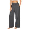 imageWiWi Pajama Pants for Women Soft Wide Leg Palazzo Lounge Sweatpants Loose Yoga BottomsViscose from Bamboo SXXLAcharcoal Heather