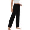 imageWiWi Pajama Pants for Women Viscose from Bamboo Soft Wide Leg Sweatpants Drawstring Bottoms Sleep Pj Pant SXXLAblack