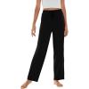 imageWiWi Pajama Pants for Women Viscose from Bamboo Soft Wide Leg Sweatpants Drawstring Bottoms Sleep Pj Pant SXXLAblack