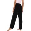 imageWiWi Pajama Pants for Women Viscose from Bamboo Soft Wide Leg Sweatpants Drawstring Bottoms Sleep Pj Pant SXXLAblack
