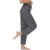 imageWiWi Pajama Pants for Women Viscose from Bamboo Soft Wide Leg Sweatpants Drawstring Bottoms Sleep Pj Pant SXXLAblack Heather Grey Stripe