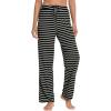 imageWiWi Pajama Pants for Women Viscose from Bamboo Soft Wide Leg Sweatpants Drawstring Bottoms Sleep Pj Pant SXXLAblack White Stripe