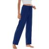 imageWiWi Pajama Pants for Women Viscose from Bamboo Soft Wide Leg Sweatpants Drawstring Bottoms Sleep Pj Pant SXXLAblue Depth