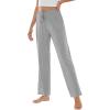 imageWiWi Pajama Pants for Women Viscose from Bamboo Soft Wide Leg Sweatpants Drawstring Bottoms Sleep Pj Pant SXXLAheather Grey