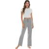 imageWiWi Pajama Pants for Women Viscose from Bamboo Soft Wide Leg Sweatpants Drawstring Bottoms Sleep Pj Pant SXXLAheather Grey