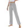 imageWiWi Pajama Pants for Women Viscose from Bamboo Soft Wide Leg Sweatpants Drawstring Bottoms Sleep Pj Pant SXXLAlight Heather Grey