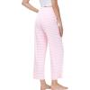 imageWiWi Pajama Pants for Women Viscose from Bamboo Soft Wide Leg Sweatpants Drawstring Bottoms Sleep Pj Pant SXXLApink White Stripe