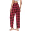 imageWiWi Pajama Pants for Women Viscose from Bamboo Soft Wide Leg Sweatpants Drawstring Bottoms Sleep Pj Pant SXXLAred Buffalo Plaid