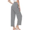 imageWiWi Pajama Pants for Women Viscose from Bamboo Soft Wide Leg Sweatpants Drawstring Bottoms Sleep Pj Pant SXXLAwhite Stripe on Black