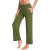 imageWiWi Pajama Pants for Women Viscose from Bamboo Soft Wide Leg Sweatpants Drawstring Bottoms Sleep Pj Pant SXXLBarmy Green