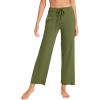 imageWiWi Pajama Pants for Women Viscose from Bamboo Soft Wide Leg Sweatpants Drawstring Bottoms Sleep Pj Pant SXXLBarmy Green