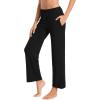 imageWiWi Pajama Pants for Women Viscose from Bamboo Soft Wide Leg Sweatpants Drawstring Bottoms Sleep Pj Pant SXXLBblack