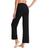 imageWiWi Pajama Pants for Women Viscose from Bamboo Soft Wide Leg Sweatpants Drawstring Bottoms Sleep Pj Pant SXXLBblack