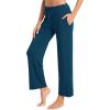 imageWiWi Pajama Pants for Women Viscose from Bamboo Soft Wide Leg Sweatpants Drawstring Bottoms Sleep Pj Pant SXXLBink Blue