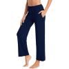 imageWiWi Pajama Pants for Women Viscose from Bamboo Soft Wide Leg Sweatpants Drawstring Bottoms Sleep Pj Pant SXXLBnavy