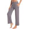 imageWiWi Pajama Pants for Women Viscose from Bamboo Soft Wide Leg Sweatpants Drawstring Bottoms Sleep Pj Pant SXXLBpurplish Grey