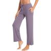 imageWiWi Pajama Pants for Women Viscose from Bamboo Soft Wide Leg Sweatpants Drawstring Bottoms Sleep Pj Pant SXXLBviolet