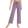 imageWiWi Pajama Pants for Women Viscose from Bamboo Soft Wide Leg Sweatpants Drawstring Bottoms Sleep Pj Pant SXXLBviolet
