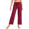 imageWiWi Pajama Pants for Women Viscose from Bamboo Soft Wide Leg Sweatpants Drawstring Bottoms Sleep Pj Pant SXXLBwine
