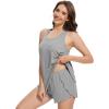 imageWiWi Pajama Set for Women Sexy Sleeveless Tops with Shorts Viscose from Bamboo Soft Ribbed Fabric Racerback Sleepwear SXXLHeather Grey