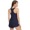 imageWiWi Pajama Set for Women Sexy Sleeveless Tops with Shorts Viscose from Bamboo Soft Ribbed Fabric Racerback Sleepwear SXXLNavy