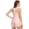 imageWiWi Pajama Set for Women Sexy Sleeveless Tops with Shorts Viscose from Bamboo Soft Ribbed Fabric Racerback Sleepwear SXXLPale Pink