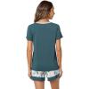 imageWiWi Pajamas Set for Women Cooling Short Sleeve Sleepwear Soft Knit Shorts Pjs Sets Viscose from Bamboo SXXLAgreen