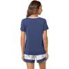 imageWiWi Pajamas Set for Women Cooling Short Sleeve Sleepwear Soft Knit Shorts Pjs Sets Viscose from Bamboo SXXLAindigo Blue