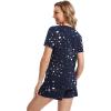 imageWiWi Pajamas Set for Women Cooling Short Sleeve Sleepwear Soft Knit Shorts Pjs Sets Viscose from Bamboo SXXLAnavy Stars