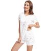 imageWiWi Pajamas Set for Women Cooling Short Sleeve Sleepwear Soft Knit Shorts Pjs Sets Viscose from Bamboo SXXLAwhite Stars