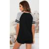 imageWiWi Pajamas Set for Women Cooling Short Sleeve Sleepwear Soft Knit Shorts Pjs Sets Viscose from Bamboo SXXLBblack