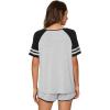 imageWiWi Pajamas Set for Women Cooling Short Sleeve Sleepwear Soft Knit Shorts Pjs Sets Viscose from Bamboo SXXLBlight Heather Grey