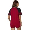 imageWiWi Pajamas Set for Women Cooling Short Sleeve Sleepwear Soft Knit Shorts Pjs Sets Viscose from Bamboo SXXLBwine Red