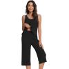 imageWiWi Pajamas Set for Women Sleeveless Tank Tops Capri Pants Pjs Sets Sleepwear Lightweight Loungewear SXXLBlack
