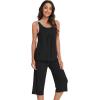 imageWiWi Pajamas Set for Women Sleeveless Tank Tops Capri Pants Pjs Sets Sleepwear Lightweight Loungewear SXXLBlack