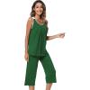 imageWiWi Pajamas Set for Women Sleeveless Tank Tops Capri Pants Pjs Sets Sleepwear Lightweight Loungewear SXXLDark Green