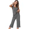 imageWiWi Pajamas Set for Women Sleeveless Tank Tops Capri Pants Pjs Sets Sleepwear Lightweight Loungewear SXXLDark Heather Grey