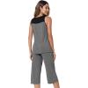 imageWiWi Pajamas Set for Women Sleeveless Tank Tops Capri Pants Pjs Sets Sleepwear Lightweight Loungewear SXXLDark Heather Grey