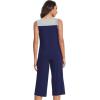 imageWiWi Pajamas Set for Women Sleeveless Tank Tops Capri Pants Pjs Sets Sleepwear Lightweight Loungewear SXXLNavy