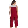 imageWiWi Pajamas Set for Women Sleeveless Tank Tops Capri Pants Pjs Sets Sleepwear Lightweight Loungewear SXXLWine Red