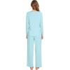 imageWiWi Pajamas Sets for Women Soft Long Sleeve Tops and Pants Sleepwear Ladies Pjs Viscose from Bamboo Pj SXXLAaqua Sky