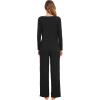 imageWiWi Pajamas Sets for Women Soft Long Sleeve Tops and Pants Sleepwear Ladies Pjs Viscose from Bamboo Pj SXXLAblack