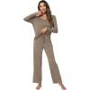imageWiWi Pajamas Sets for Women Soft Long Sleeve Tops and Pants Sleepwear Ladies Pjs Viscose from Bamboo Pj SXXLAcamel