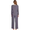 imageWiWi Pajamas Sets for Women Soft Long Sleeve Tops and Pants Sleepwear Ladies Pjs Viscose from Bamboo Pj SXXLAdark Grey