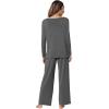 imageWiWi Pajamas Sets for Women Soft Long Sleeve Tops and Pants Sleepwear Ladies Pjs Viscose from Bamboo Pj SXXLAdark Heather Grey