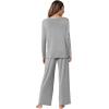 imageWiWi Pajamas Sets for Women Soft Long Sleeve Tops and Pants Sleepwear Ladies Pjs Viscose from Bamboo Pj SXXLAheather Grey